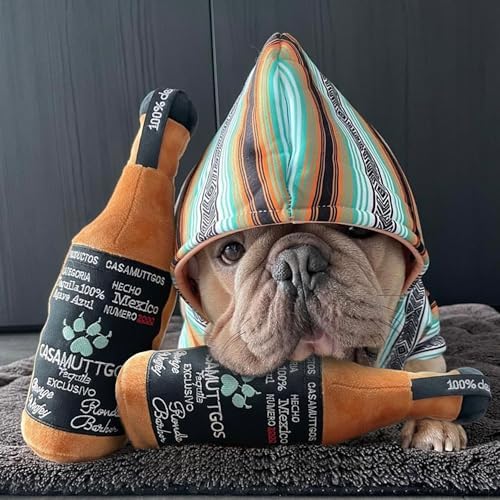 Haute Diggity Dog Casamuttgos Tequila Plush Dog Toy, Drink Parody Chew Toys