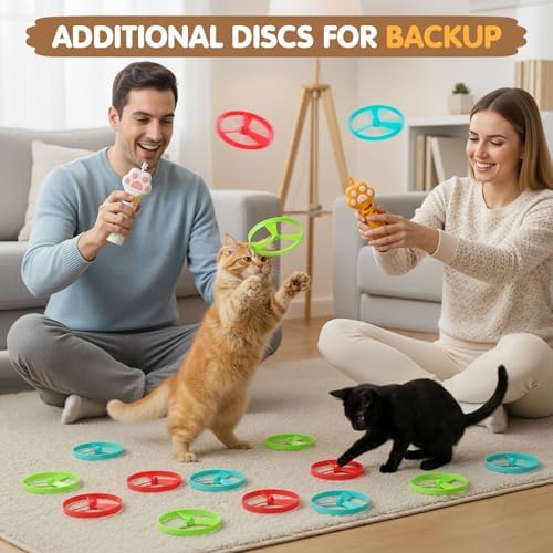 15 PCS Flying Spinners for Disc Launcher Interactive Cat Fetch Toy