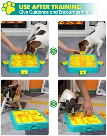 Dog Puzzle Toy Mental Stimulation - Level 3 in 1 Dogs Food Puzzles Toys, Dog Treat Puzzle Feeder (Advanced-Blue Board)