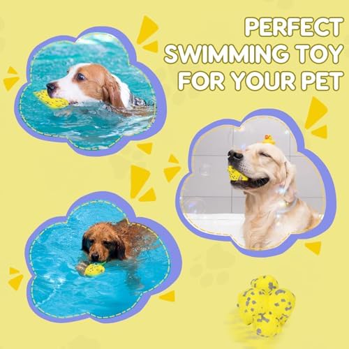 Spike Ball Dog Toy, 10cm Tough ETPU Dog Balls for Aggressive Chewers, Pets Tennis Balls for Dogs, Interactive Dog Chew Balls Toys, Ball Launcher for Fetch Game, Teeth Cleaning Float Water Puppy Toys