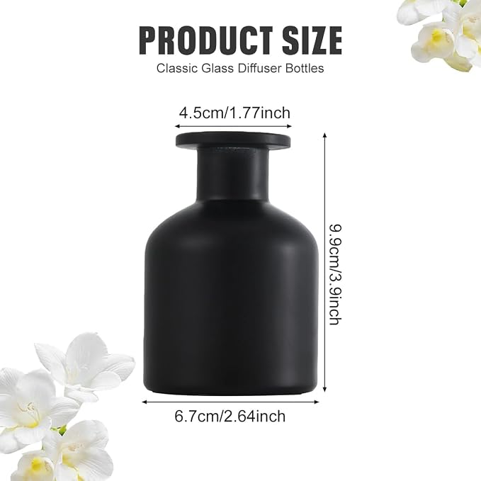 1PCS 150ml/5oz Empty Refillable Glass Diffuser Bottle Exquisite Essential Oils Container for DIY Replacement Aromatherapy Diffuser Sticks Sets Essential Oils Crafts Decor