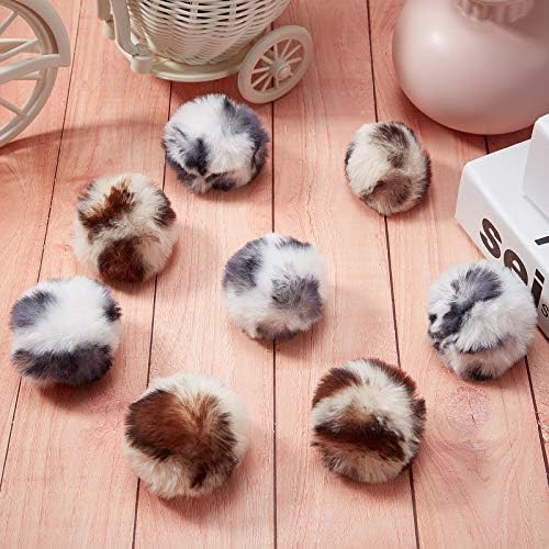 Skylety 8 Pack Cat Pom Poms Ball with Catnip Large Cat Balls Soft No Bells Quiet Interactive Toys Cute Fuzzy Artificial Balls Faux Fur 2 Inches for Kitten Pet Gifts Chasing Playing Exercising Indoor
