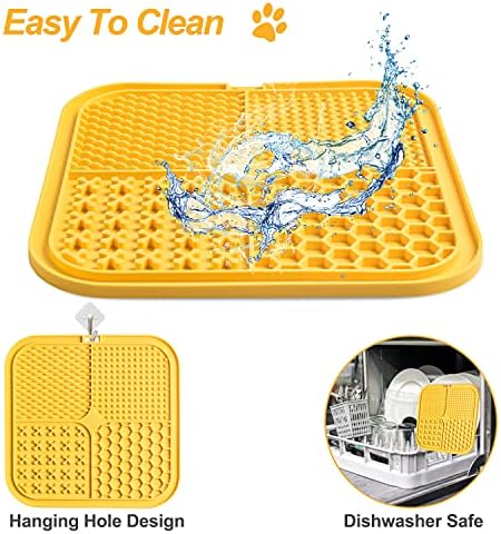 LUKITO Premium Silicone Licking Mat for Dogs & Cats, 77 Suction Cups, Slow Feeder, Boredom Reducer, Anxiety Relief, Dishwasher Safe, Food Grade
