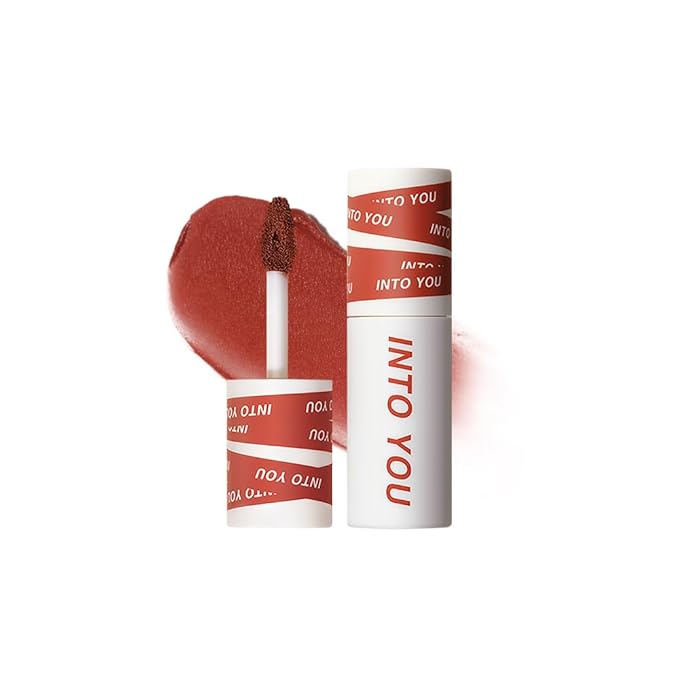 INTO YOU Matte, Super Stay, Waterproof, Long Lasting Lipcolor with Lightweight Lip Mud Texture, Dual-use for Lips and Cheek, Red Lipstick (EM01)