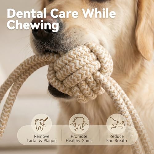 Puppy Chew Toys for Teething, Rope Toys for Dogs Training and Play, Durable Chew Rope for Small and Medium Breeds, L Size