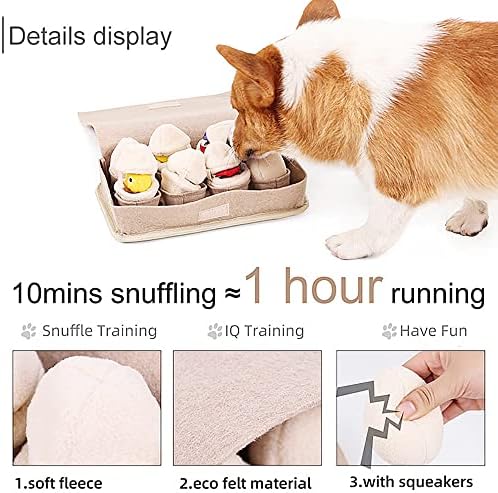 Egg Box Shape Pet Snuffle Mat for Dogs,Interactive Feed Game for Boredom,Encourages Natural Foraging Skills for Cats and Dogs,Dog Treat Dispenser Indoor Outdoor Stress Relief