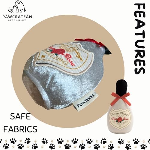 7" Squeaky Plush Toy for Puppies Small Dogs Self Etertainment Washable Soft Made [PET ONLY] (Grey Bottle)