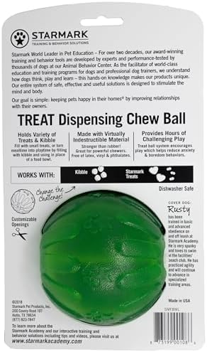 Starmark Treat Dispensing Chew Ball Md/Lg Dog Toy 3.25-inch