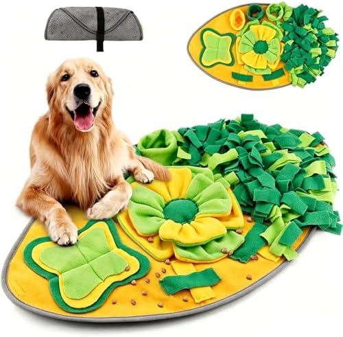 Snuffle Mat for Dogs and Cats, Interactive Nosework Feeding Puzzle Toy, Encourages Natural Foraging Skills, Stress Relief, 28 x 16 Inch