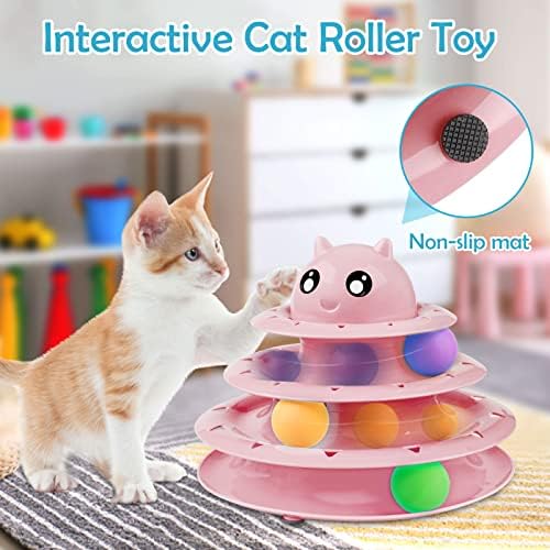 UPSKY 20 PCS Cat Toys Set with Teaser, Mice, Spring, and Various Ball Toys | Puzzle Kitten Toys, Sturdy Structure, Detachable Design, Easy to Assemble, Anti-Slip, Reduces Boredom for Indoor Cats