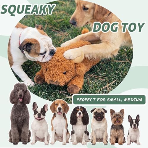 Thenshop Squeaky Dog Toys, Highland Cow Dog Toys for Small Medium Chew Stuffed Push Toy Puppy Fetch Teething Chewing Interactive to Keep Them Busy Highland Cow Birthday Gifts