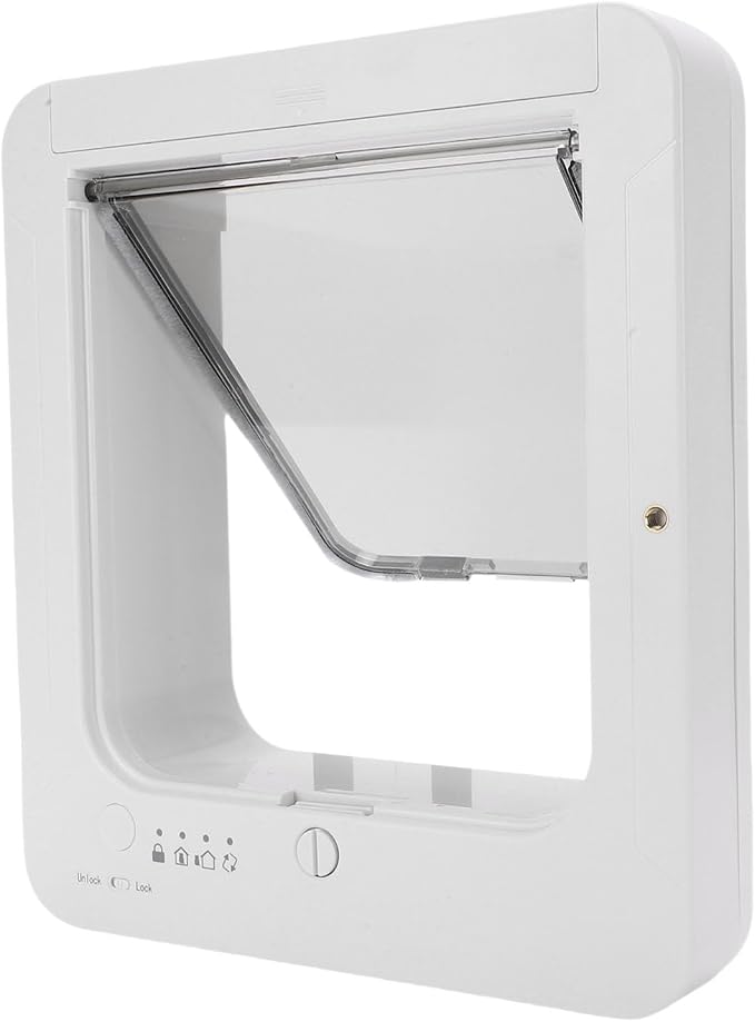 Smart Cat Door Automatic Sensor Pet Door with Remote Collar Activated Cat Flap Two Way Entry for Indoor Outdoor Pet Access