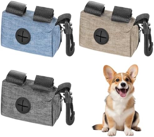 Yuanchu 3 Pcs Dog Poop Bag Dispensers, Dog Waste Bag Holder for All Leash Attachment Puppy Poop Bag Dispenser Zipper Pouch with Carabiner Clip for Cats Dogs Pet