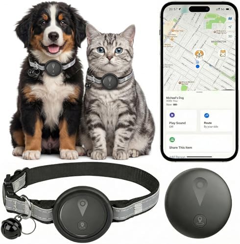 GPS Pet Tracker for Dogs & Cats, Smart Collar with Real-Time Location