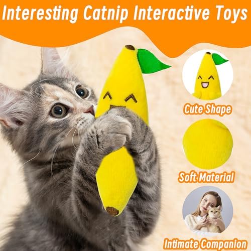 Seyezo Catnip Toys for Indoor Cats, Cat Toys for Cats, Vegetable, 5 Pack