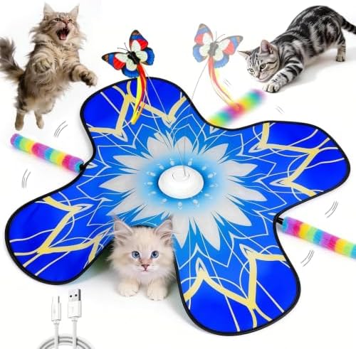 Interactive Indoor Cat Toy, Rechargeable Touch Automatic Hide and Seek Mat