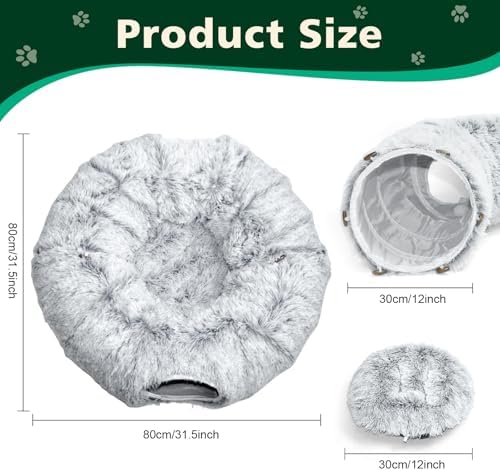 VIVOYAN Multifunctional Cat Tunnel Toy - XL Interactive Cat Play Tunnel with Climbing Holes and Thick Resting Mat, Ideal for Mult Homes and Extended Playtime