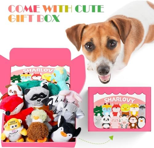SHARLOVY Dog Squeaky Toys for Small Dogs, Pack 12