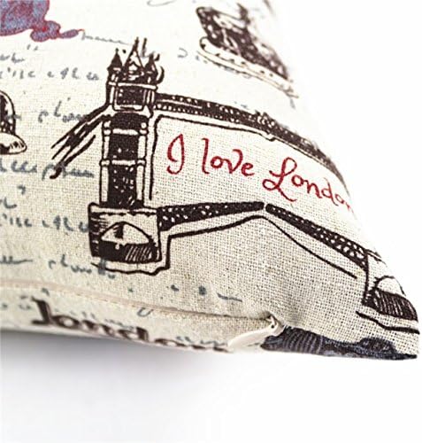 MoonRest Decorative Pillow, Fully Assembled with Hidden Zipper Filled with Synthetic Down Pillow Inserts (London Paris)