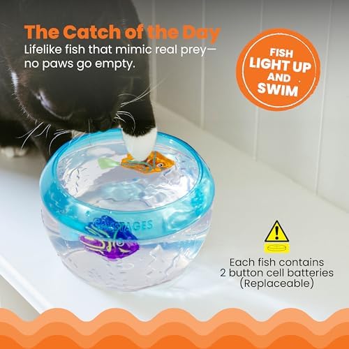 Catstages Meow-Smerizing Fun Fish Interactive Cat Toy, 3.9", 2-Pack