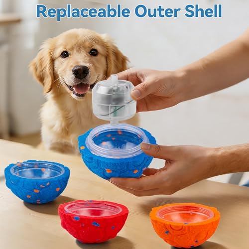 Newget Interactive Dog Toy Ball Replacement Shell, Chew-Resistant Blue