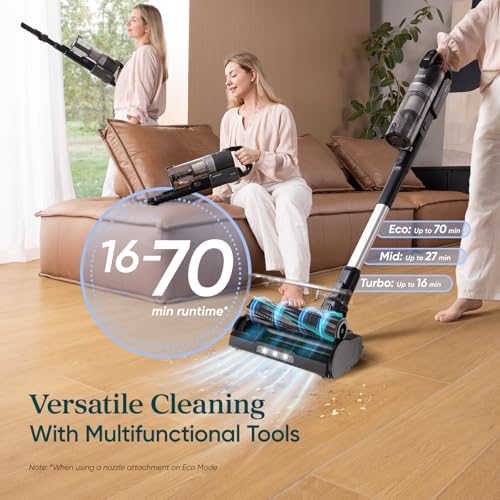 Levoit Cordless Vacuum, Up to 70 Minutes, Lightweight, Charging Dock | HEPA Filter, Powerful Suction, Anti-Tangle Brush, Carpets & Hard Floors, 180° Lay-Flat Design, LVAC-200 MAX