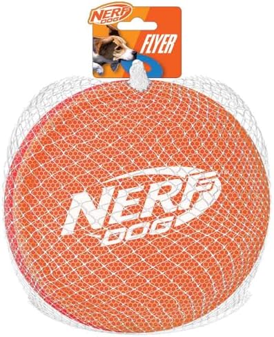 Nerf Dog Nylon Flyer Dog Toy, Flying Disc,Lightweight,Durable & Water Resistant,Great for Beach & Pool,9 in Diameter,for Medium/Large Breeds,2 Count,Orange & Red (8959), 9 in Nylon Flyer (Pack of 12)