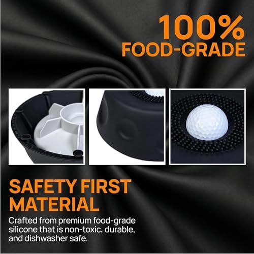 Slow Feeder Lick Bowl with Rolling Ball, Anti-Slip, Black