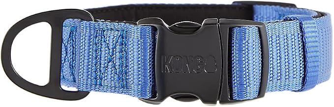 KONG Max HD Ultra Durable Neoprene Padded Dog Collar (Medium, Blue)