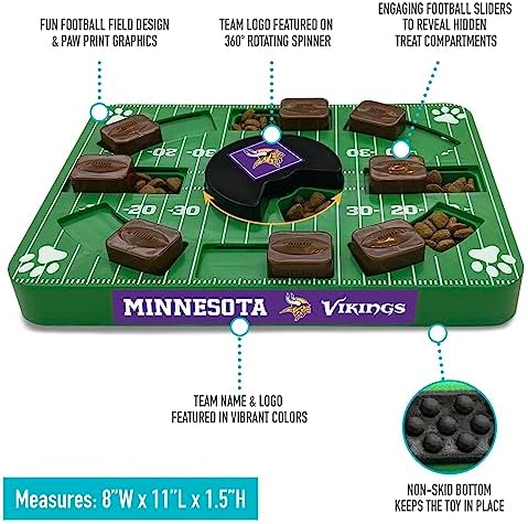 Pets First NFL Minnesota Vikings Puzzle, Interactive Dog Treat Puzzle Toy (Pack of 2)