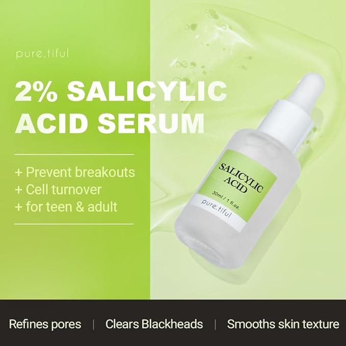 2% Salicylic Acid (BHA) Serum for Acne & Blackheads - Unclogs Pores, Oil Control, Sensitive-Skin Safe, Fragrance-Free,1 fl.oz
