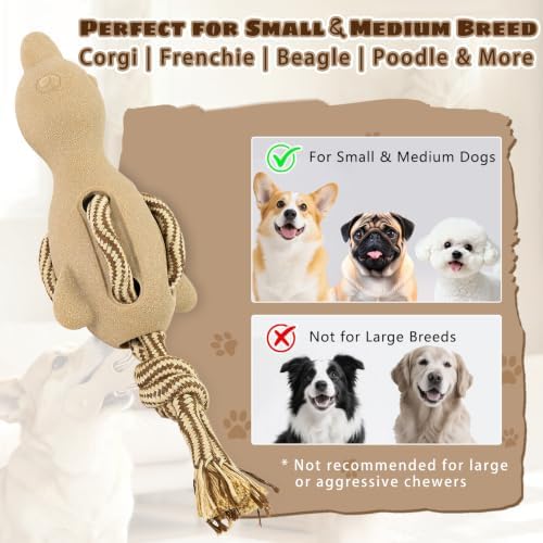 Squeaky Duck Dog Toy – Chew & Tug Rope for Small Breeds