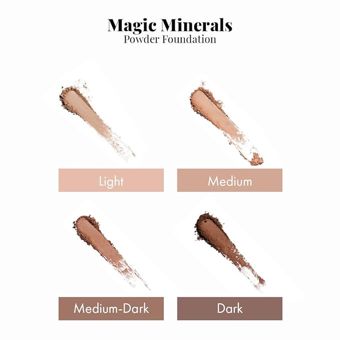 Magic Minerals by Jerome Alexander Jumbo Size Mineral Powder Foundation with Color Correctors, Antioxidant Skincare Formula (Medium Dark)