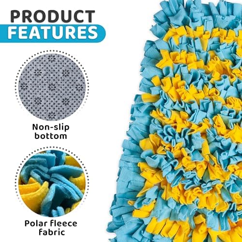 Snuffle Mat for Dogs, Sniff Mat Interactive Slow Feeding for Boredom, Mental Stimulation, Stress Relief & Natural Foraging, for Puppy Small Medium Large Dogs, 24”x20”