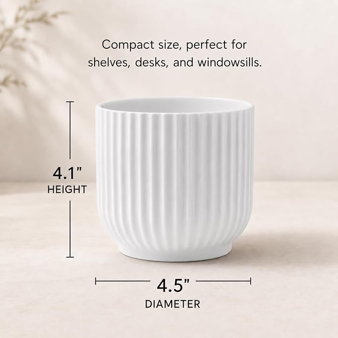 Lyngby Porcelaen Flowerpot | White Porcelain | 4.5 Inches