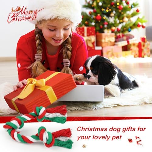 SZEE Christmas Dog Rope Toy, Rope Toys for Small-Breed Dogs