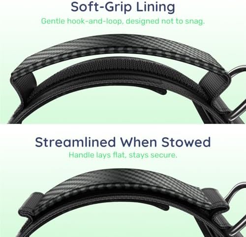 Premium Tactical Dog Collar - Adjustable Military Heavy Duty Dog Collar for Medium Large Dogs - Durable Metal Buckle Dog Collar with Leather Control Handle and Soft Comfortable Padding