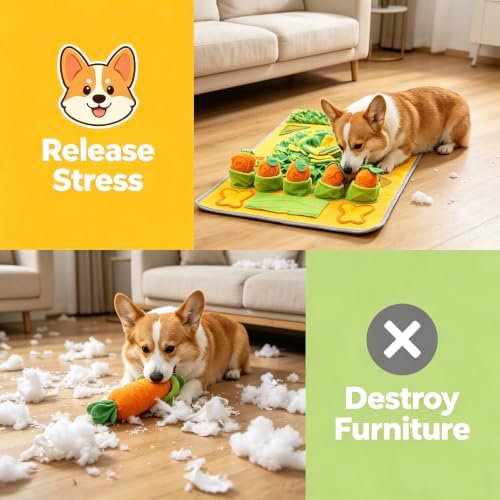 Snuffle Mat for Dogs, Slow Feeder Dog Puzzle Toy, Pet Enrichment Mat