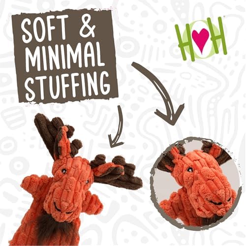HuggleHounds Flatties - Dog Plush Toys to Keep Them Busy, Squeaky Crinkle Pet Toy for Small, Medium, & Large Dogs, Durable Stuffed Animal, Fox, Moose, & Raccoon - 3-Pack Woodland HuggleFlatties, Small