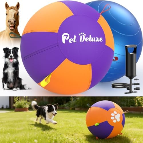 25" Herding Ball for Large Dogs, 2026 Upgraded Herding Ball with Heavy-Duty Cover & High-Output Pump Interactive Dog Toy for Australian Shepherds, Border Collies,Outdoor Training & Play