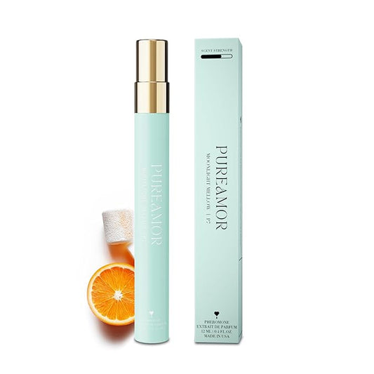 PUREAMOR Pheromone Perfume for Women, Moonlight Mellow Extrait de Parfum – Sweet Gourmand Scent with Neroli, Orange & Marshmallow, Long Lasting Fragrance, 0.4 oz / 12 ml Travel Size
