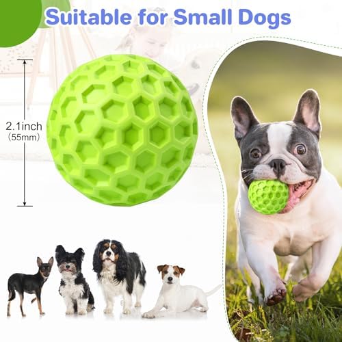 DISSKNIC Indestructible Squeaky Dog Balls Puppy Toys, Interactive Dog Toys for Small Dogs, Puppy Chew Toys for Teething and Relax, Dog Chew Toy Balls Small Dog Toys for Small Breed, Outdoor Dog Toys