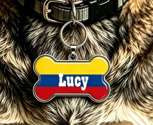 HSIAHOU Custom Pet ID Tags, Personalized Dog Tag Cat Tag(Colombia)