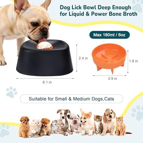 Slow Feeder Dog Cat Bowl for Liquid Treat,Wet Food