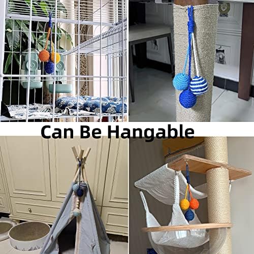 Cat Toy Sisal Ball Hanging Cat Toy Handmade Cat Rope Ball Chew Eco-Friendly Toy Pets Interactive Toy Cat Toys for Indoor Cats (Original Color, 1pcs)