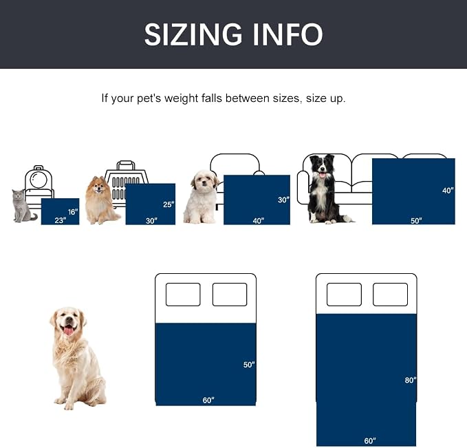Dog Blankets for Small Dogs - Waterproof Cat Blanket Washable - Sherpa Fleece Puppy Blanket, Soft Plush Reversible Throw Protector for Bed Couch Car Sofa, 40"X50", Grey