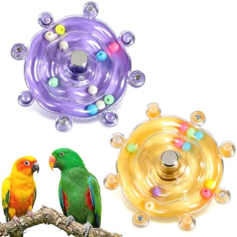 2 Pcs Bird Toys for Parakeets Colorful Budgie Toys Interactive Bird Cage Parrot Cockatiel Toy for Parakeets Cockatiels Conures Cage Small Birds Chewing Exercise Entertainment