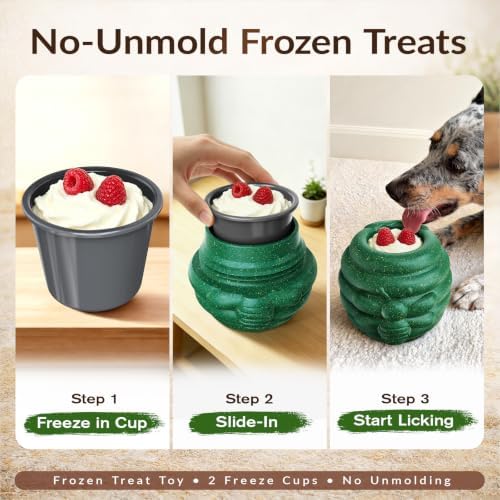 KADTC L, 3 in 1, Frozen Treat Dog Lick Ball & Kibble Dispenser & Chew Toy