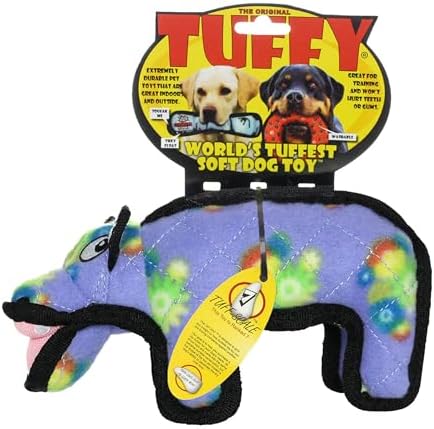 TUFFY® 4 Pack Tiger Hippo Giraffe Penguin Plush Dog Toys
