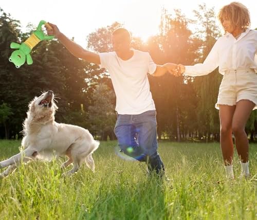 Letsmeet Dog Squeak Toys Durable Plush Dog Toy with Crinkle Paper, Tug of War Pull Toys for Puppies, Interactive Dog Chew Toys for Small, Medium and Large Dogs